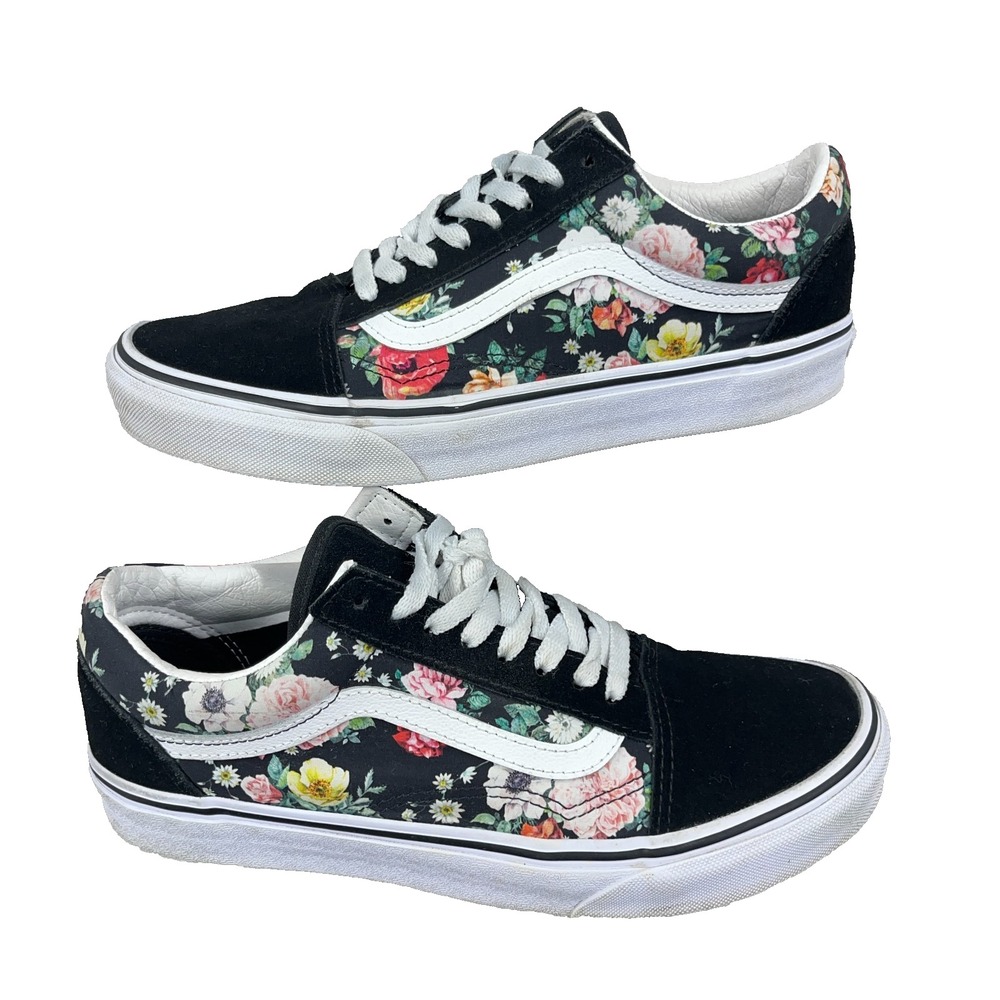 VANS Low Top Garden Floral Lace Up Skate Sneakers Shoes Women Size 9